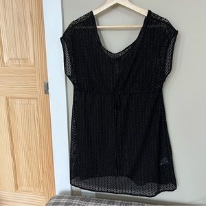 Thyme Maternity Adjustable Cinch Swim Coverup XS-S Black